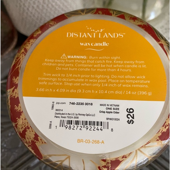 🆕🕯️ DISTANT LANDS “CRISP APPLE CIDER” 3-WICK SOY WAX & ESSENTIAL OIL CANDLE. - Picture 4 of 7